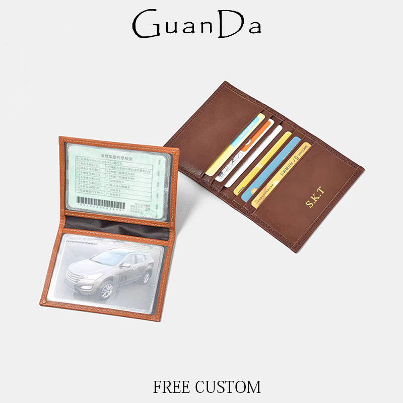 Leatherwork Logo - Personalize Name Driver' s License Wallet
