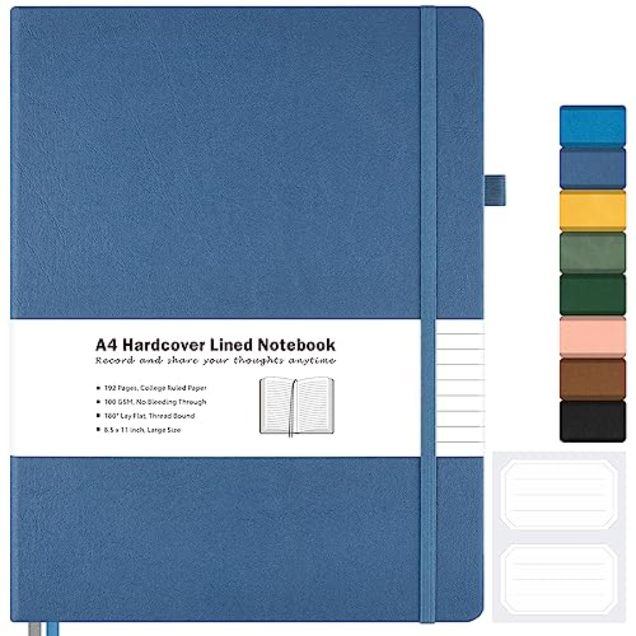 Leatherwork Journal - College Ruled Notebook, A4 Hardcover Leather