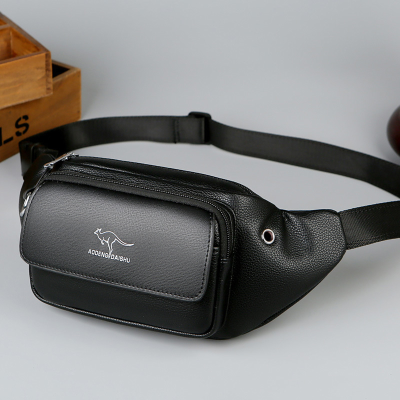 Leatherwork Belt - Luxury Brand Waist Bag Men Leather