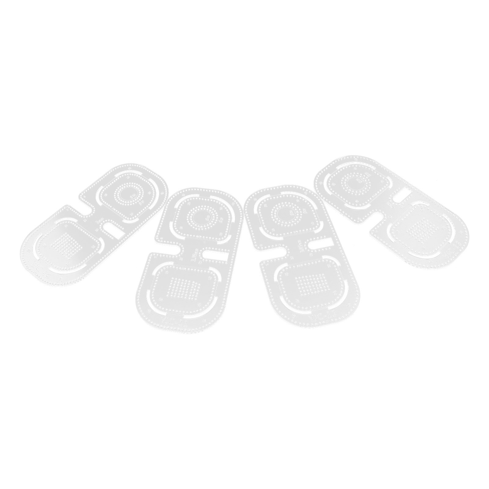 Leatherwork Templates - 4Pcs Acrylic Leatherworking Ruler Pricking Iron