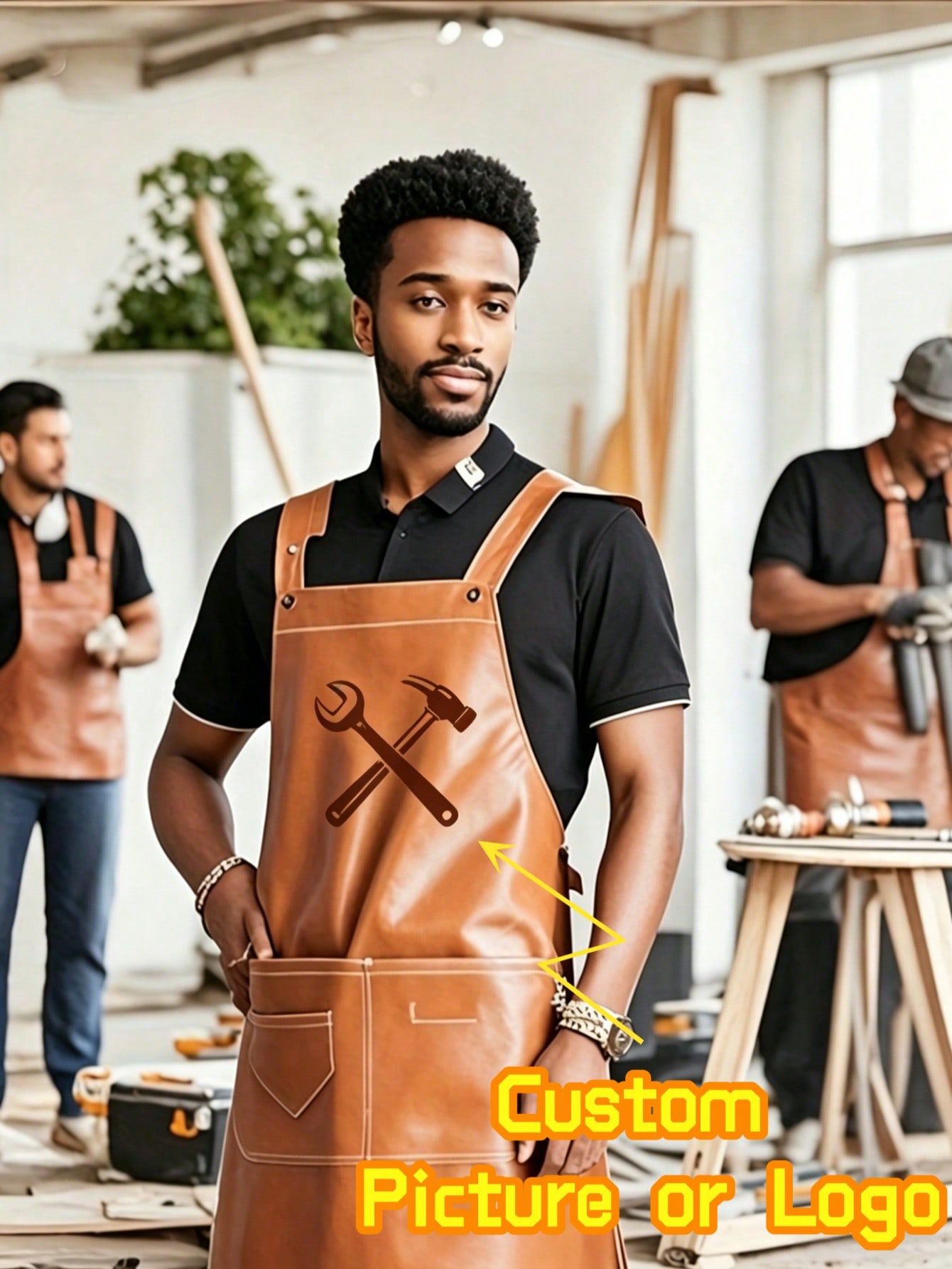Leatherwork Logo - 1pc Customized Logo PU Leather Work