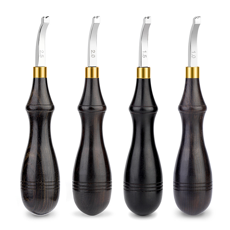 Leather Edge Beveler - Leather Edge Creasing Tool with Wood