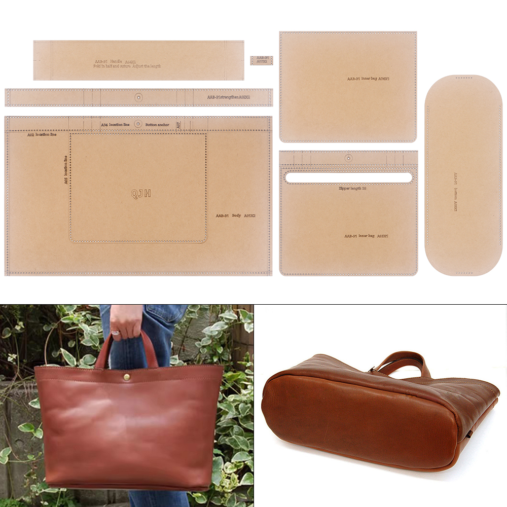 Leatherwork Templates - 1Set Large-Capacity Minimalist Women's Handbags -