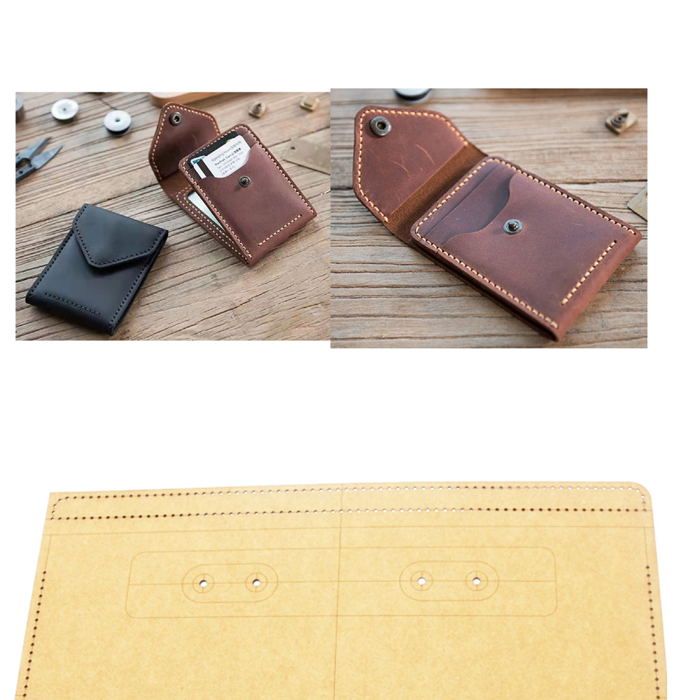 Leatherwork Templates - DIY leather craft folded cardholder wallet