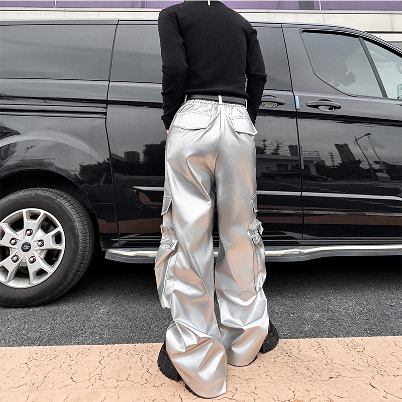 Silver Leather Pant Men Street – Leather Work Pants Bewertung und Preis