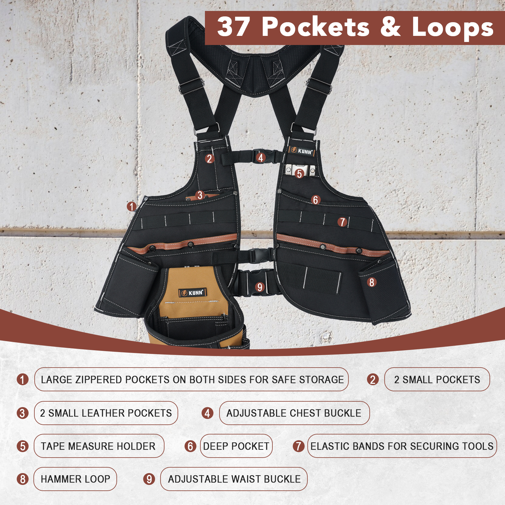 Leather Tool Vest for Men – Ad – Leather Work Vest For Men Bewertung und Preis