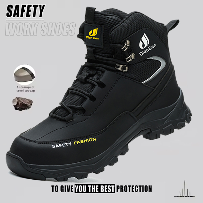 Mens Work Shoes Steel Toe Boot – Leather Work Fabric Bewertung und Preis