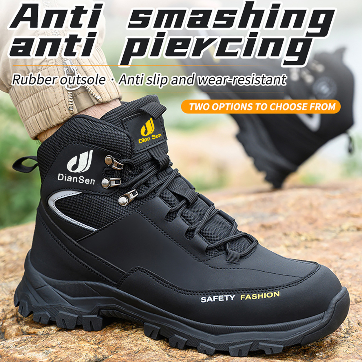 Mens Work Shoes Steel Toe Boot – Leather Work Fabric Bewertung und Preis