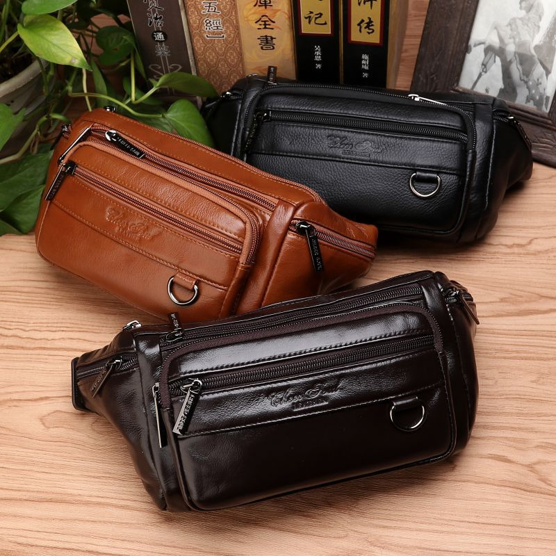 Men Waist Fanny Bags Sling Che – Leatherwork Belt Bewertung und Preis