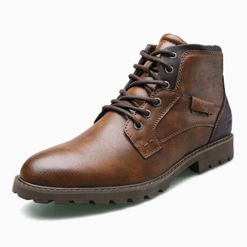 Leather Men Ankle Boots Plus S – Leather Work Fabric Bewertung und Preis