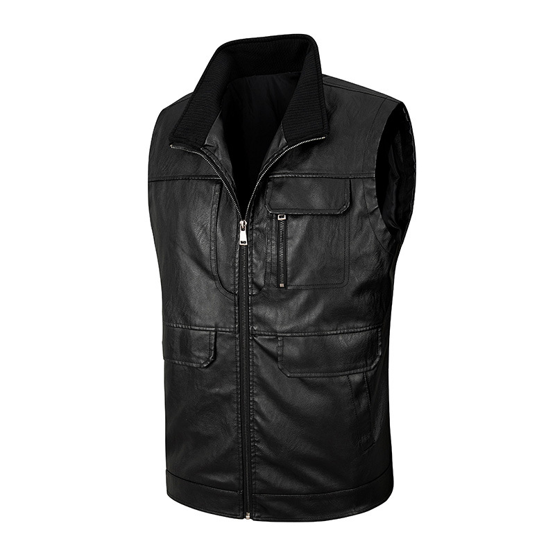 Men's leather vest, thin stand – Leather Work Vest For Men Bewertung und Preis
