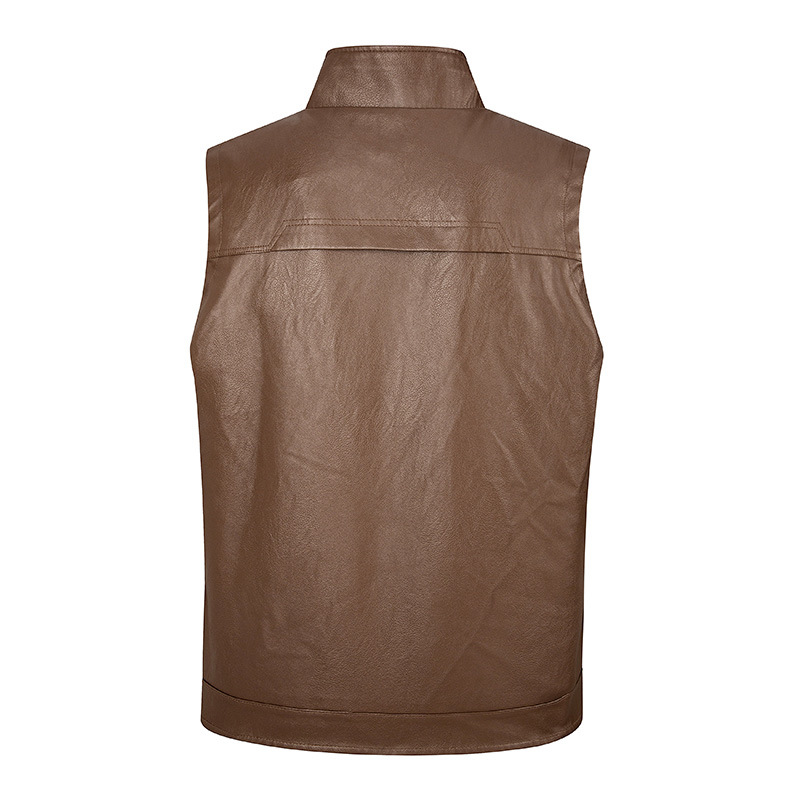 Men's leather vest, thin stand – Leather Work Vest For Men Bewertung und Preis