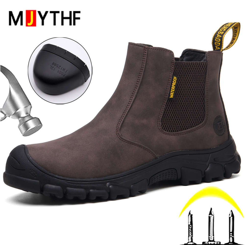 Waterproof Work Boots Men Punc – Leather Work Fabric Bewertung und Preis