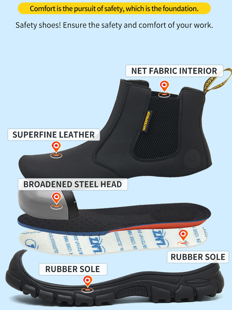 Waterproof Work Boots Men Punc – Leather Work Fabric Bewertung und Preis