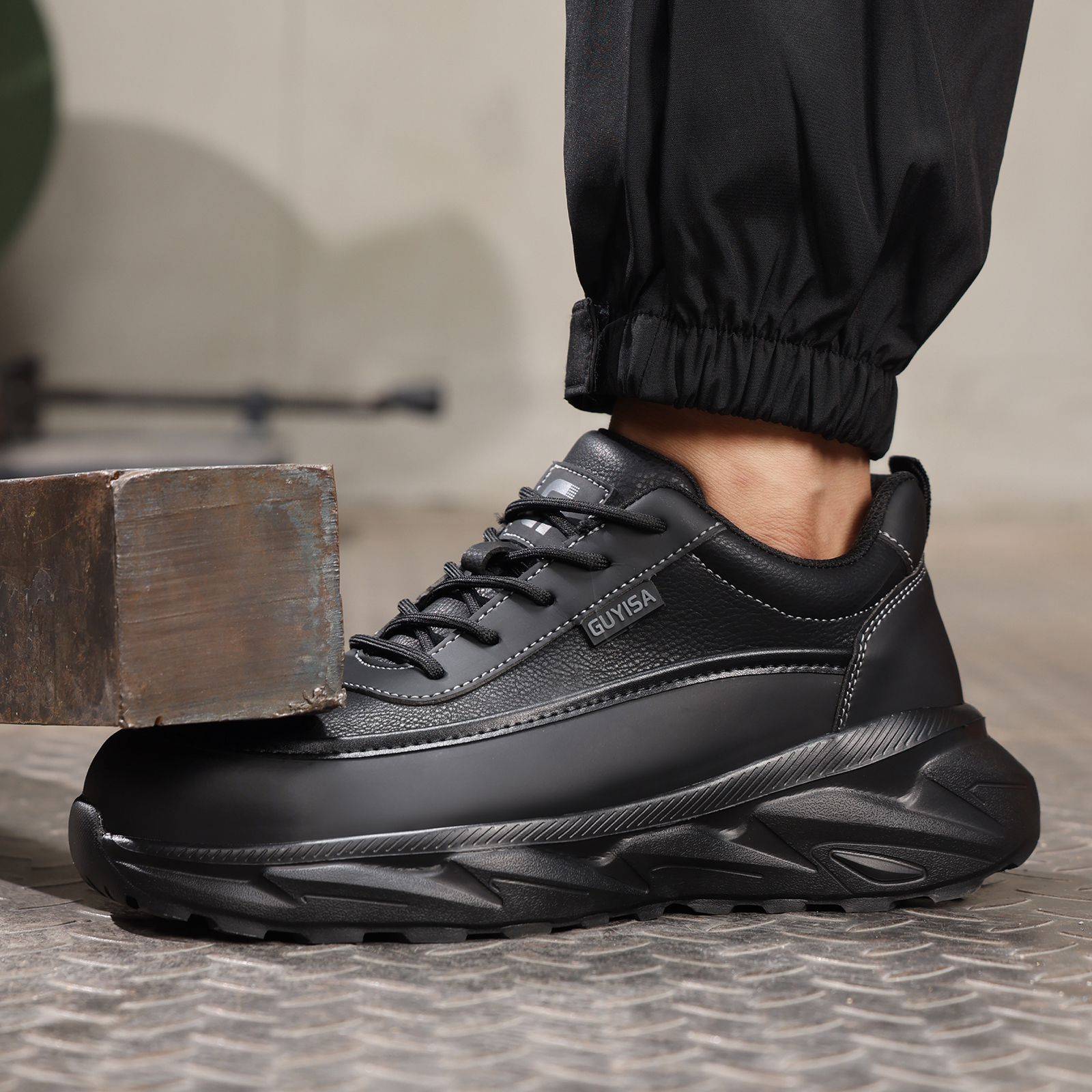 GUYISA Men's Work Shoes - Brea – Leather Work Fabric Bewertung und Preis