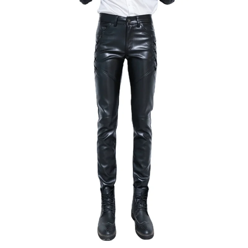 New Fashion Mens PU Leather Pa – Leather Work Pants Bewertung und Preis