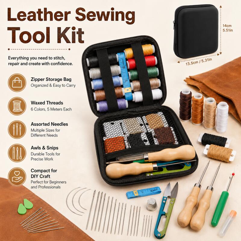 Leather Sewing Kit with Waxed  – Leatherwork Hand Sewing Needles Bewertung und Preis