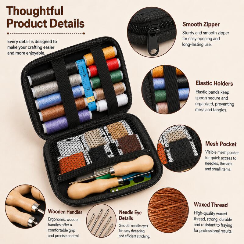 Leather Sewing Kit with Waxed  – Leatherwork Hand Sewing Needles Bewertung und Preis