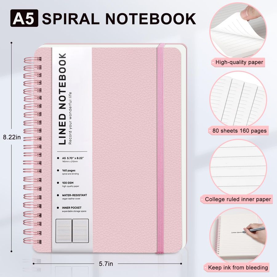 Lined Spiral Journal Notebook, – Leatherwork Journal Bewertung und Preis