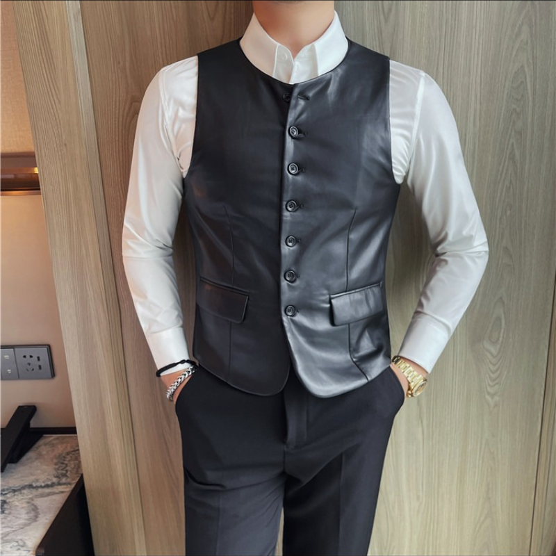 2025 Autumn Men's Casual Leath – Leather Work Vest For Men Bewertung und Preis