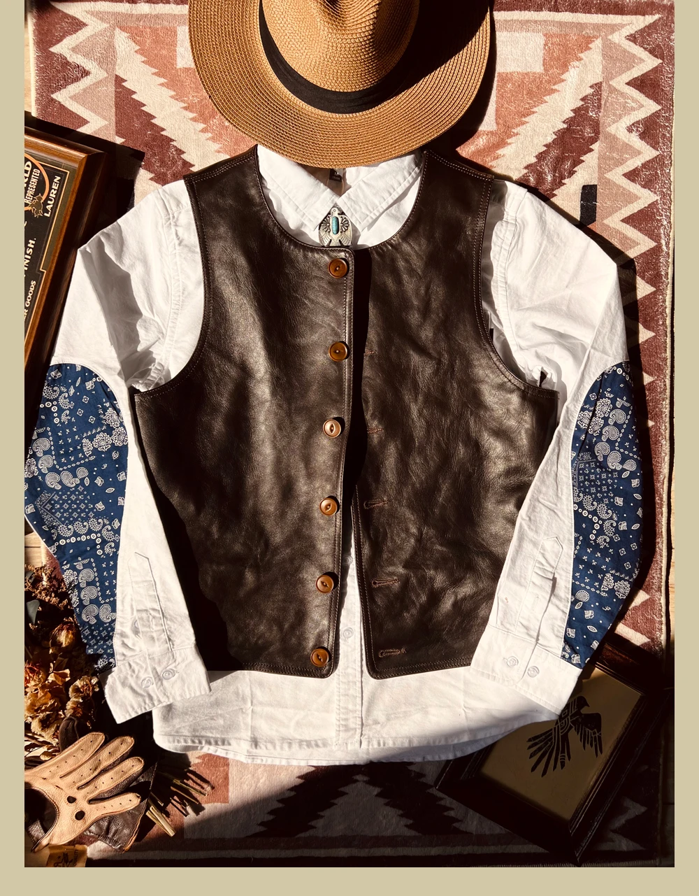 YR!Free shipping.Japanese Vint – Leather Work Vest For Men Bewertung und Preis