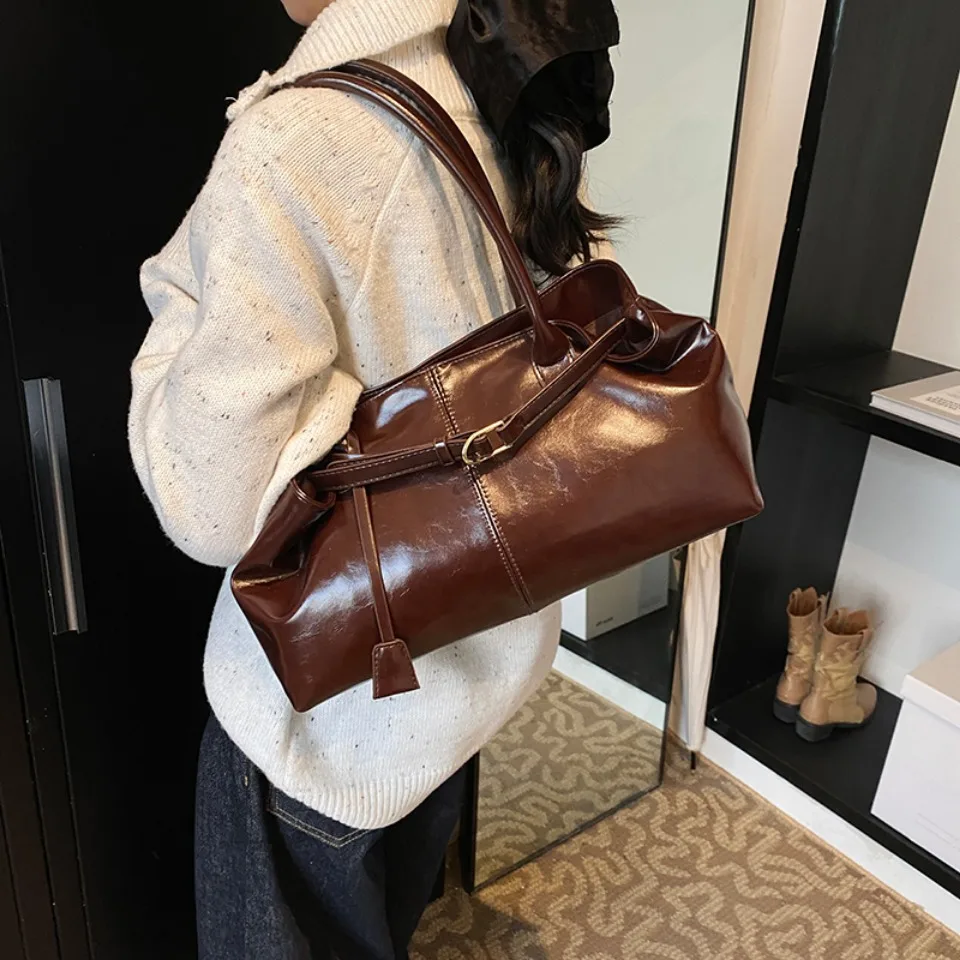Winter Oil PU Leather Hobo Han – Leather Work Handbags For Women Bewertung und Preis
