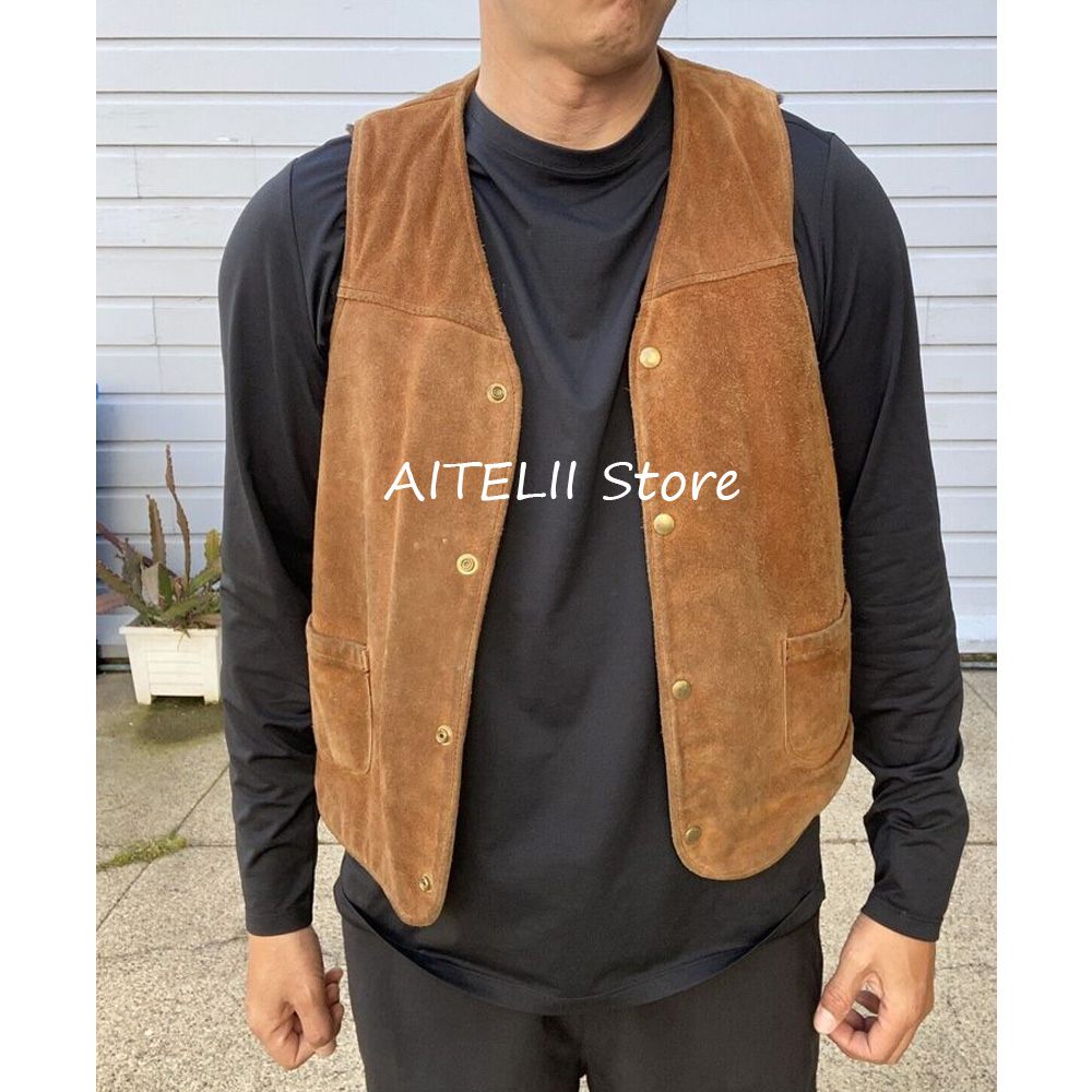 Gilet Men Suede Fabric Suits S – Leather Work Vest For Men Bewertung und Preis