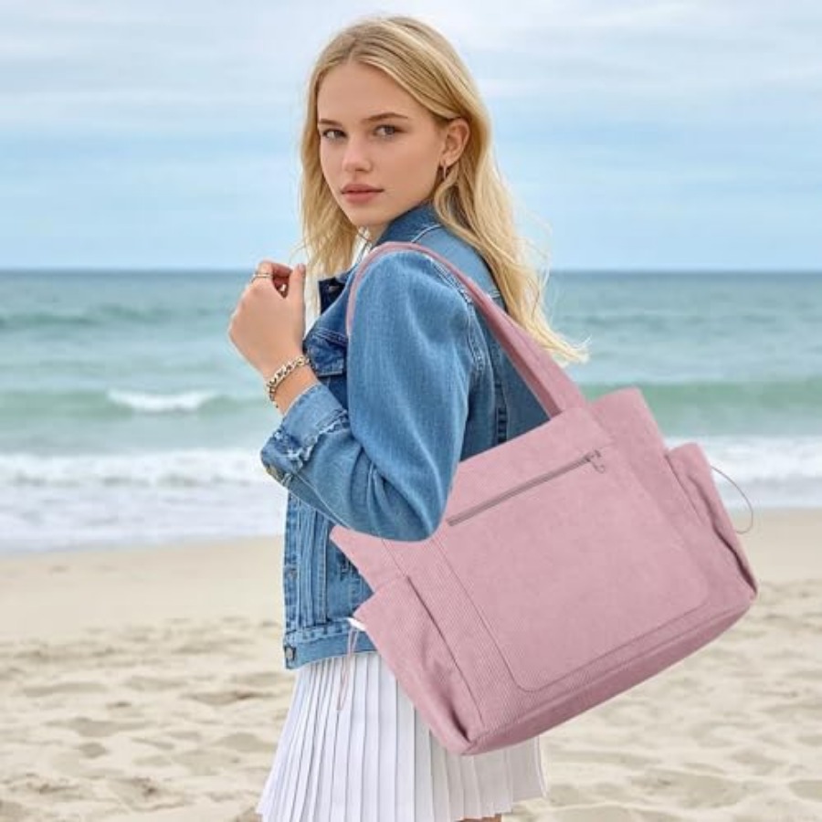 Large Corduroy Tote Bag for Wo – Leather Work Handbags For Women Bewertung und Preis