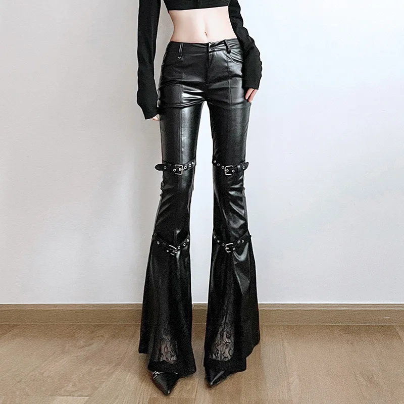 Women's PU Leather Flare Pants – Leather Work Pants Bewertung und Preis