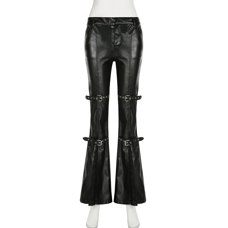 Women's PU Leather Flare Pants – Leather Work Pants Bewertung und Preis