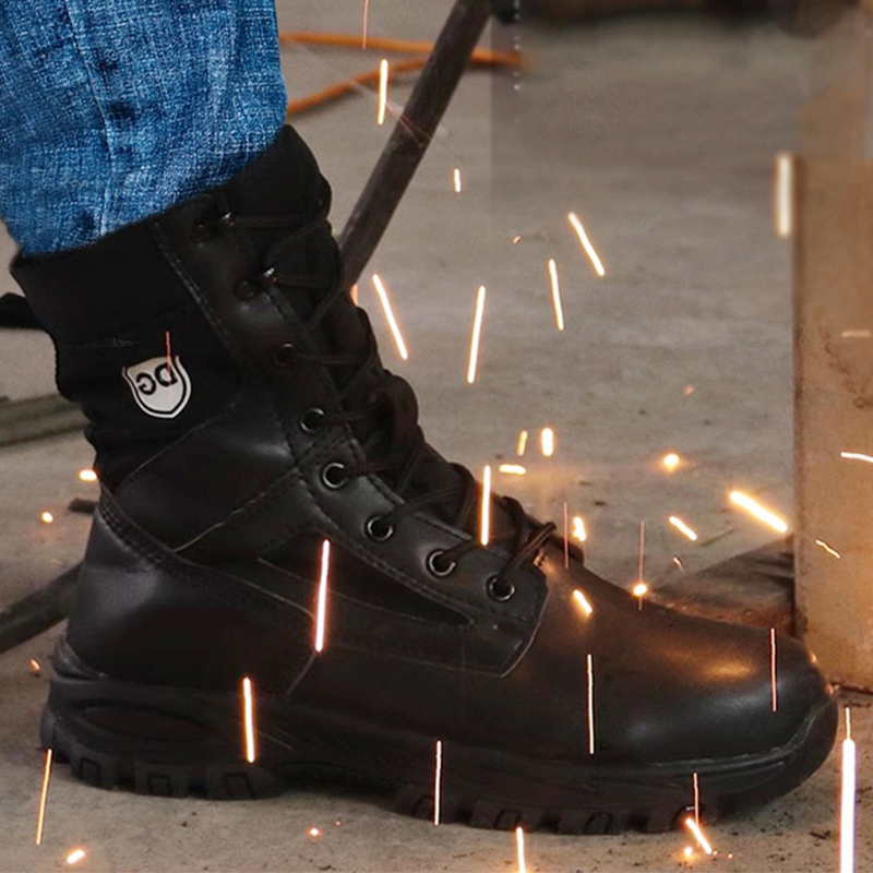 Black High top leather boots M – Leather Work Fabric Bewertung und Preis