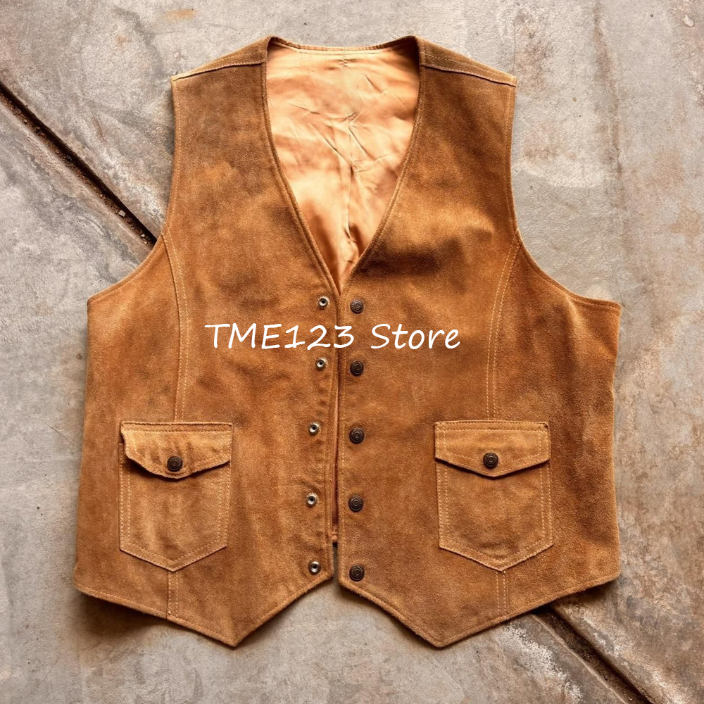 Suede Fashion Suit Men's Vest  – Leather Work Vest For Men Bewertung und Preis